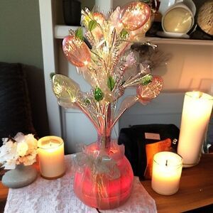 Fiber Optic Easter Egg Tree Color Changing Vintage 90s Pastels Light Up VIDEO.‎